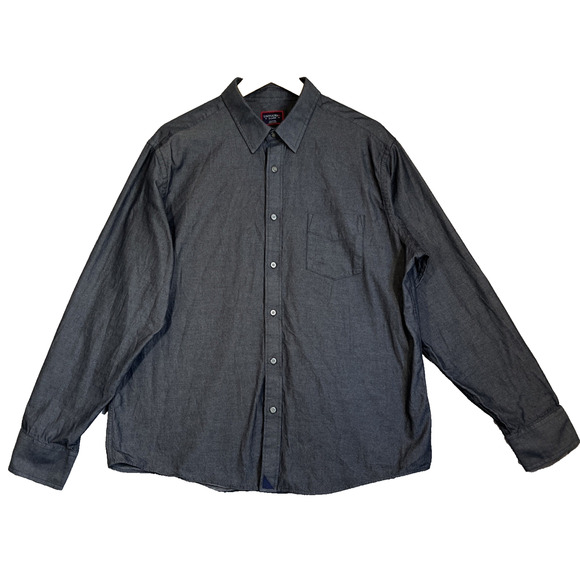 UNTUCKit Shirt Mens XL Gray Button Up Casablanca Chambray Long Sleeve Cotton - Picture 1 of 6